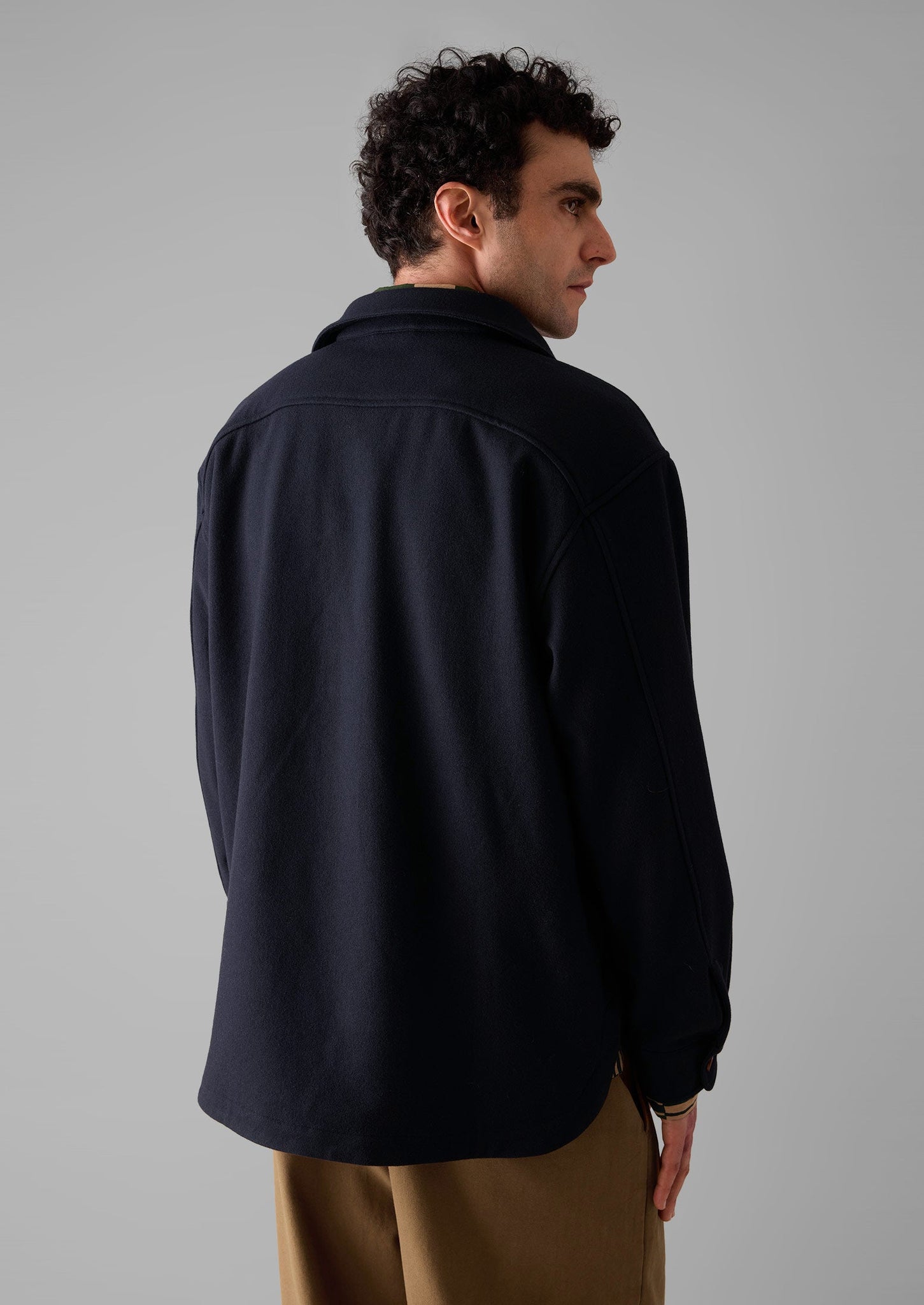 Wool Cashmere Overshirt | Navy