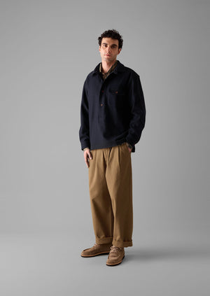 Wool Cashmere Overshirt | Navy