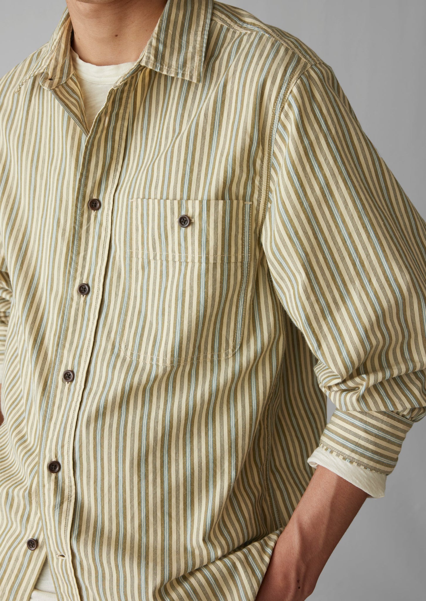 Otis Crinkle Organic Cotton Stripe Shirt | Pulp/Bright Sky