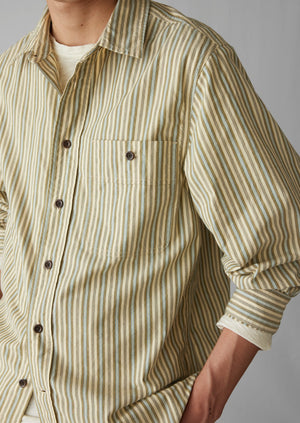 Otis Crinkle Organic Cotton Stripe Shirt | Pulp/Bright Sky