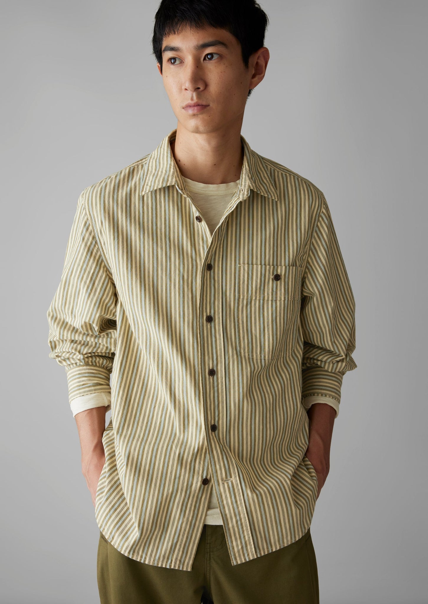 Otis Crinkle Organic Cotton Stripe Shirt | Pulp/Bright Sky