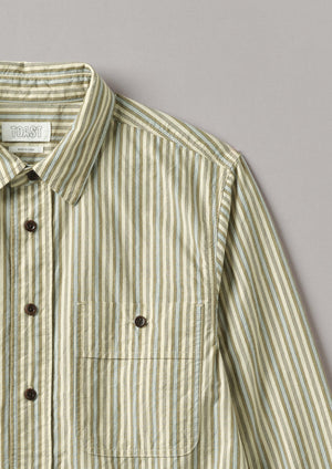 Otis Crinkle Organic Cotton Stripe Shirt | Pulp/Bright Sky