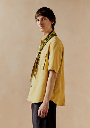 Dropped Shoulder Cotton Linen Shirt | Soft Yellow