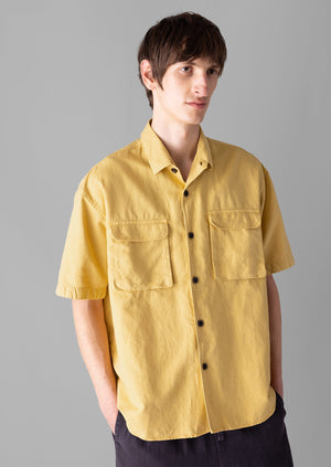 Dropped Shoulder Cotton Linen Shirt | Soft Yellow