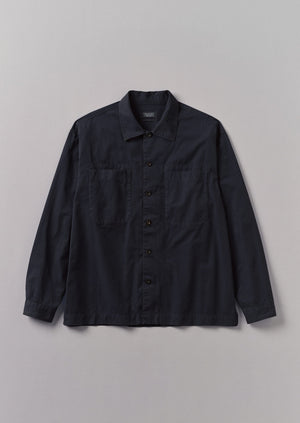 Garment Dyed Cotton Twill Shirt | Navy