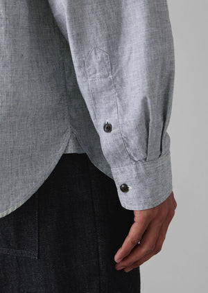 Chambray Cotton Linen Shirt | Charcoal