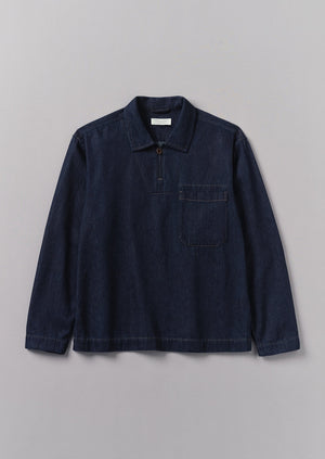 Cotton Hemp Denim Smock Shirt | Indigo