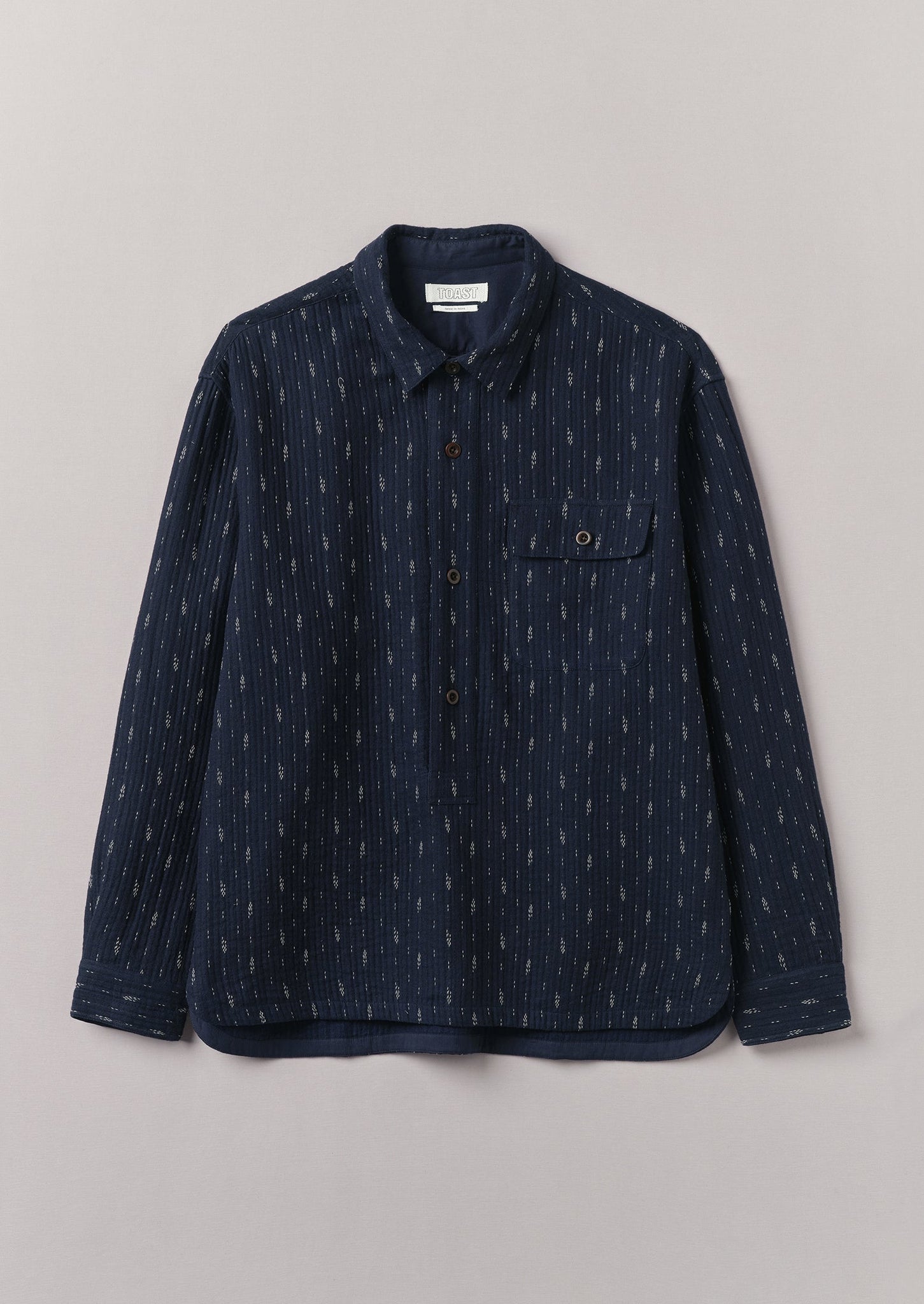 Indigo Running Stitch Overshirt | Indigo