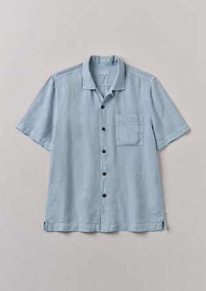 Linen Short Sleeve Shirt | Dove Blue