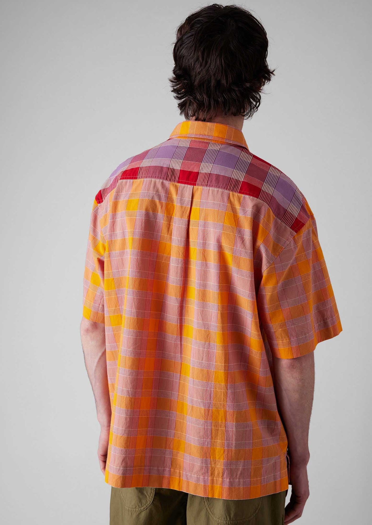 Panelled Check Cotton Shirt | Multi