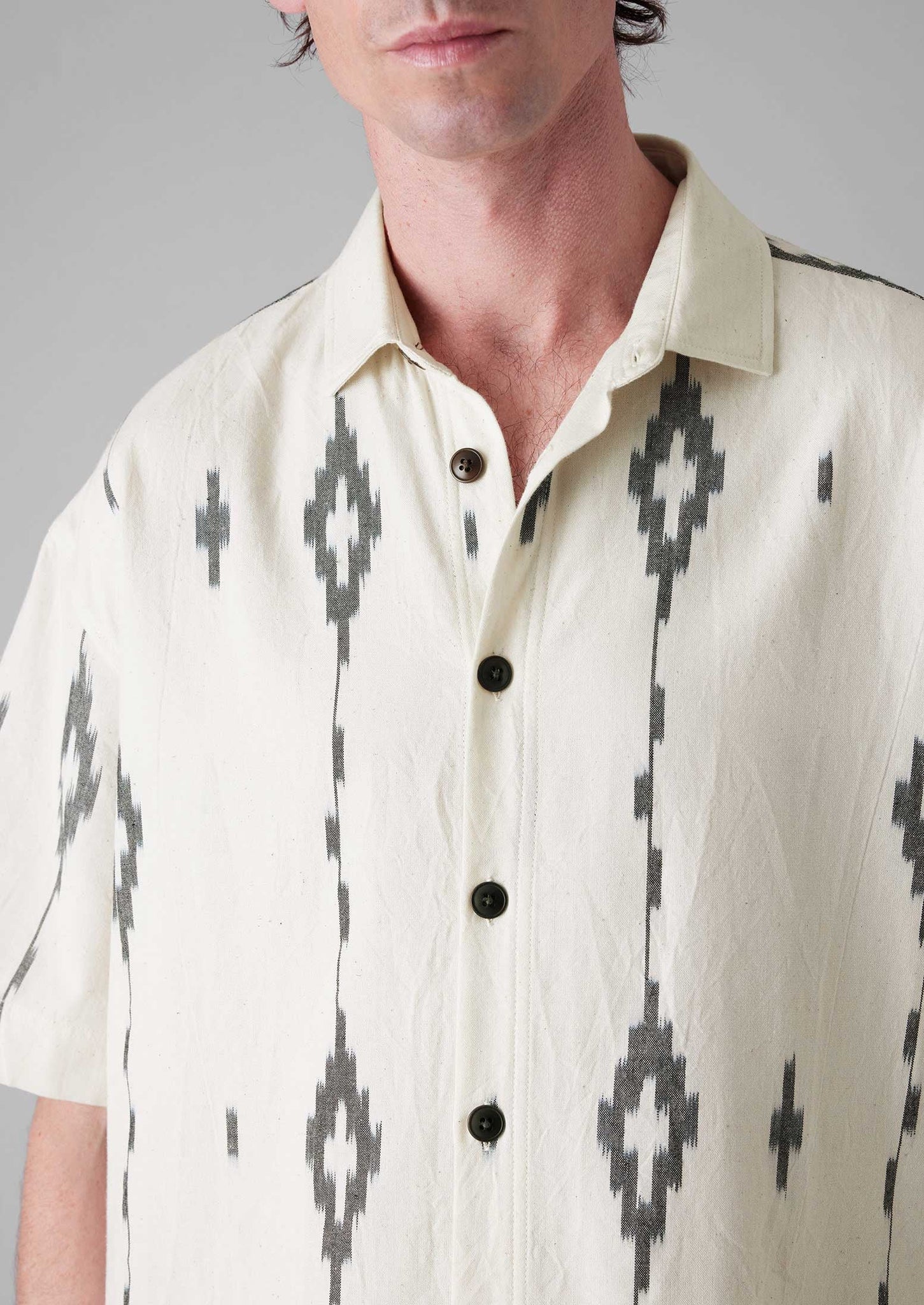 Kite Ikat Shirt | Navy/Ecru