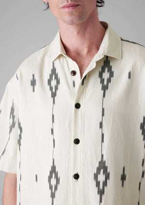 Kite Ikat Shirt | Navy/Ecru