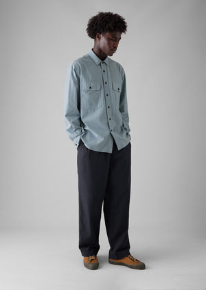 Garment Dyed Oxford Workwear Shirt | Mist Blue