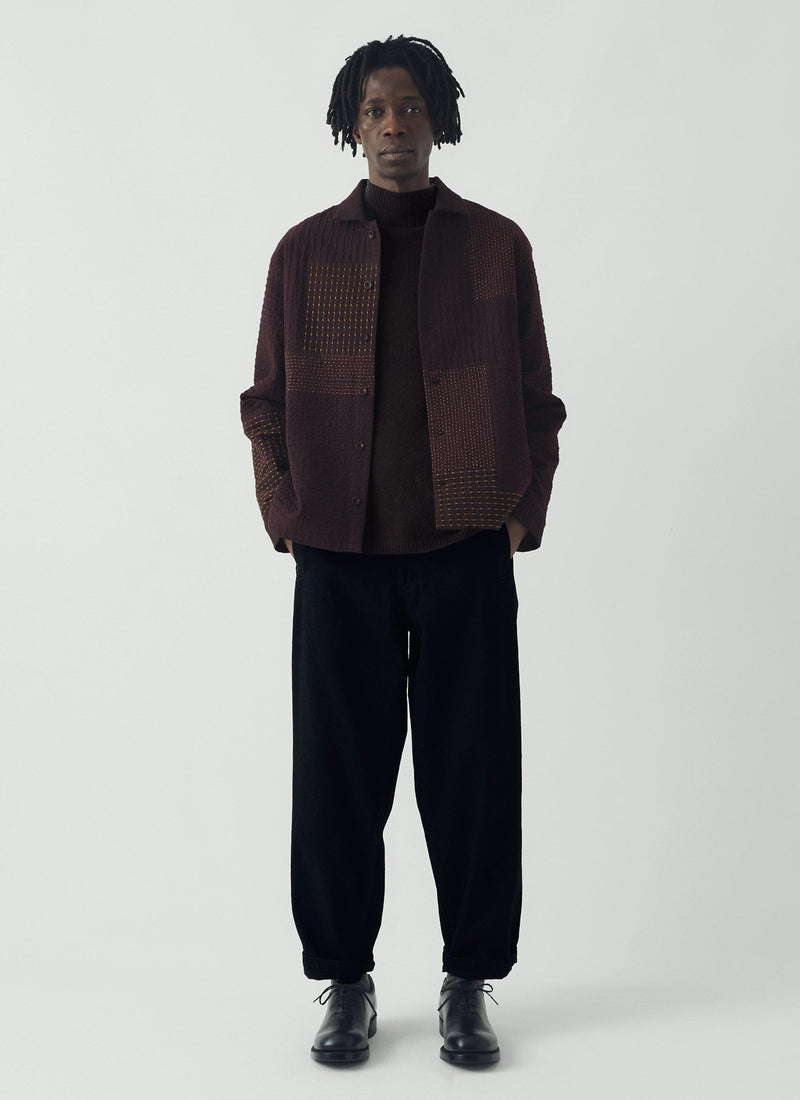 Patchwork Kantha Stitch Shirt | Black Walnut