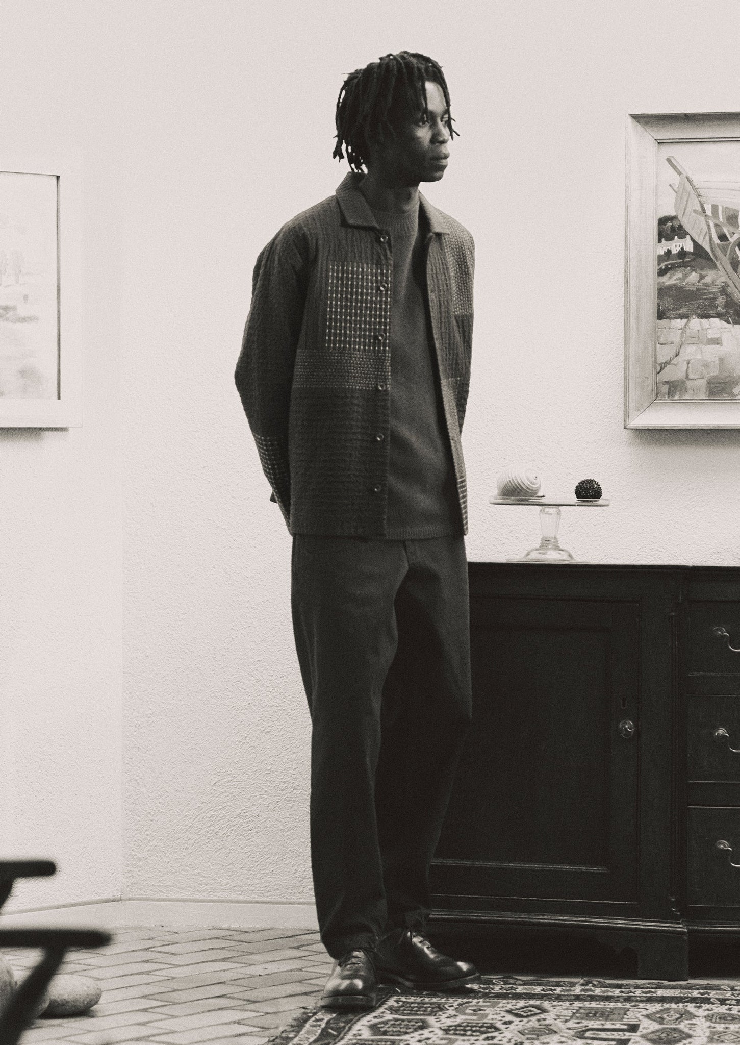 Patchwork Kantha Stitch Shirt | Black Walnut