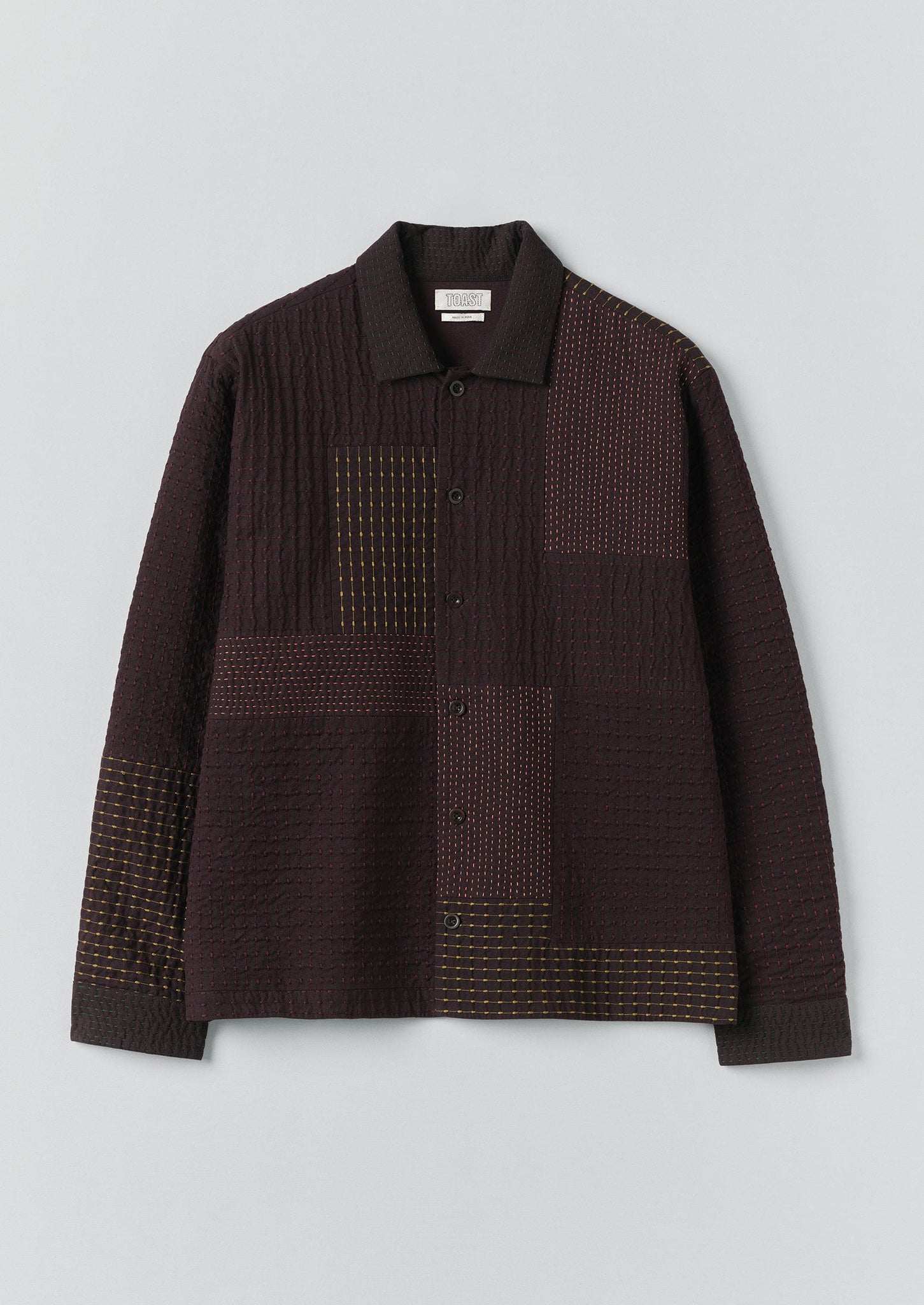 Patchwork Kantha Stitch Shirt | Black Walnut