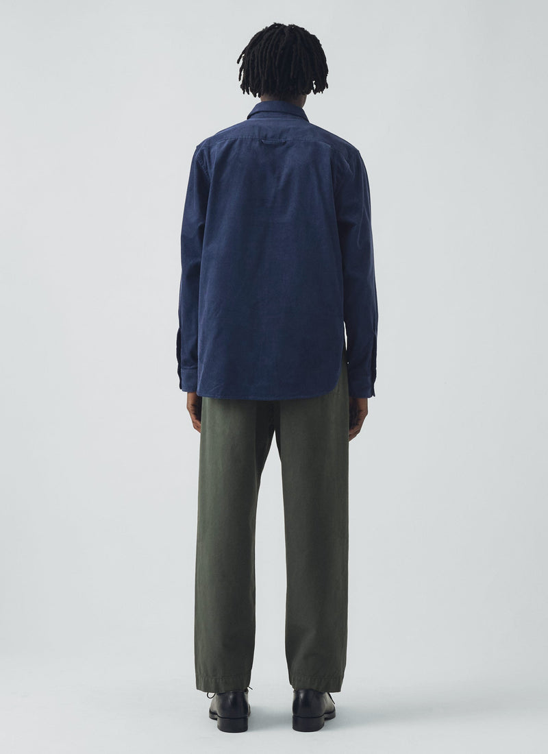 Cord Workwear Shirt | Denim Blue