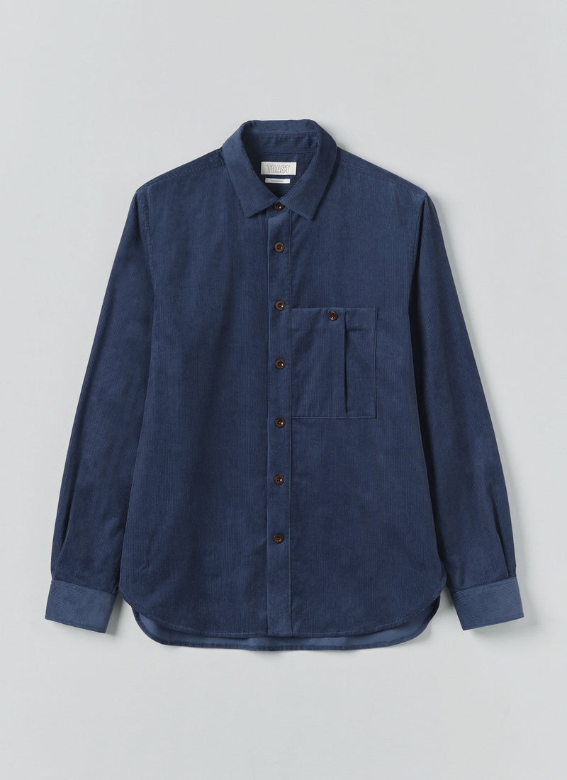 Cord Workwear Shirt | Denim Blue