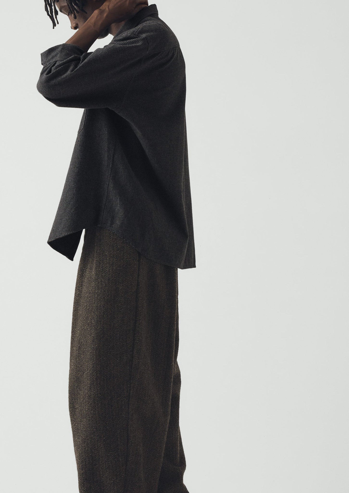Brushed Cotton Workwear Shirt | Charcoal Grey