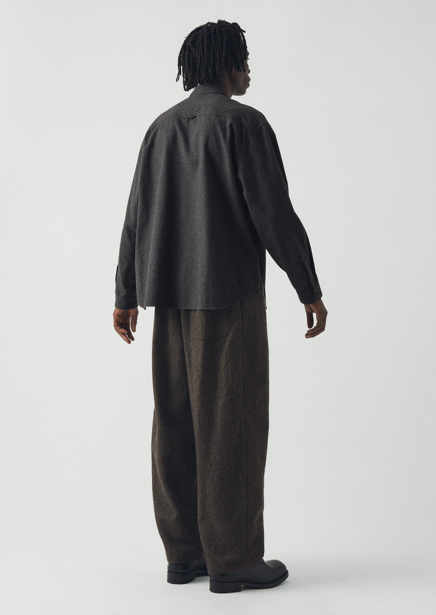 Brushed Cotton Workwear Shirt | Charcoal Grey