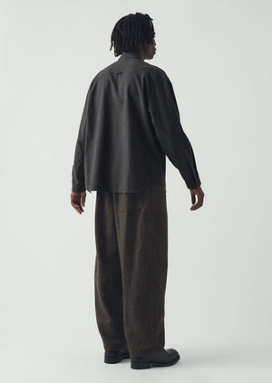 Brushed Cotton Workwear Shirt | Charcoal Grey