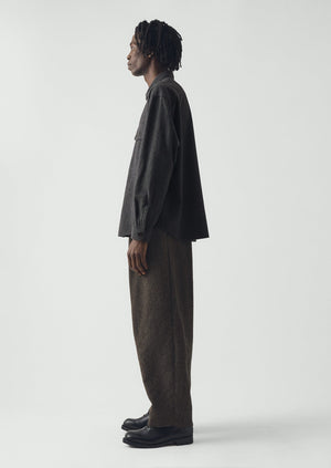 Brushed Cotton Workwear Shirt | Charcoal Grey