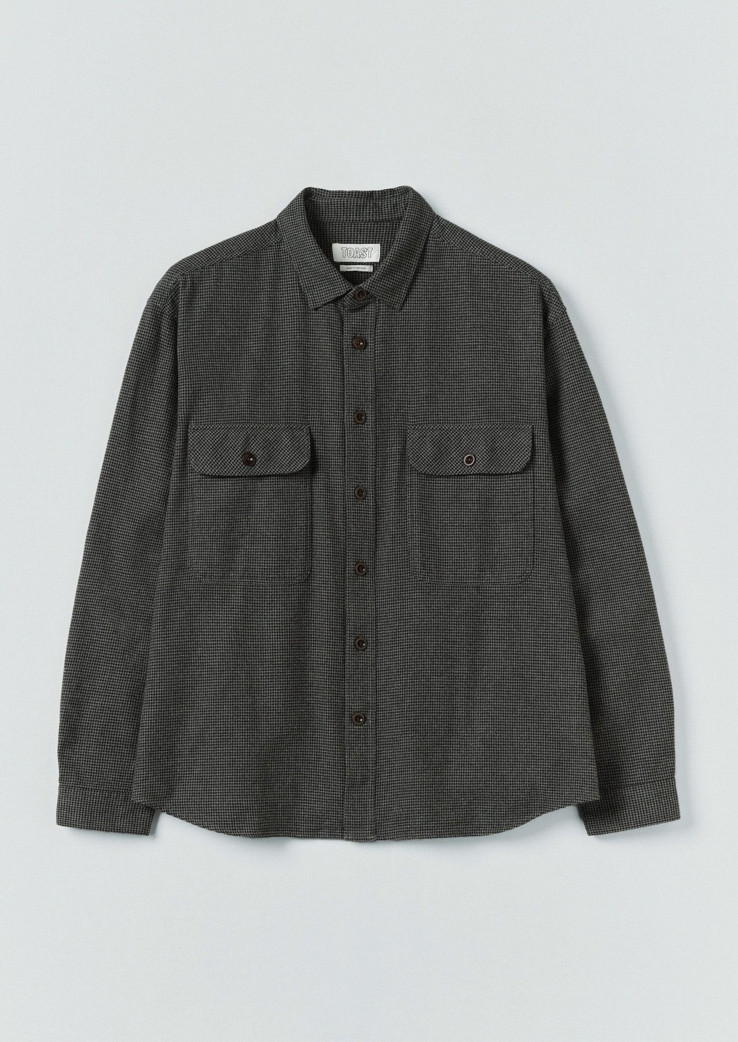 Brushed Cotton Workwear Shirt | Charcoal Grey