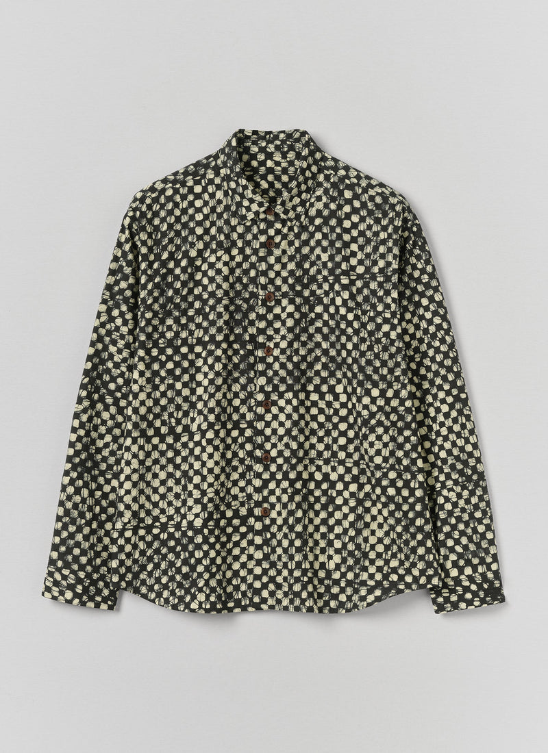 Batik Cook Check Shirt | Oil Green