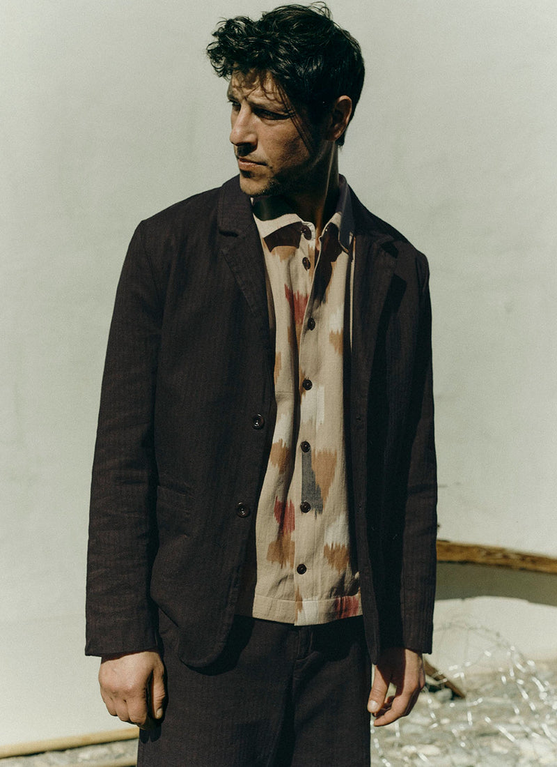 Shadow Cotton Ikat Shirt | Neutral