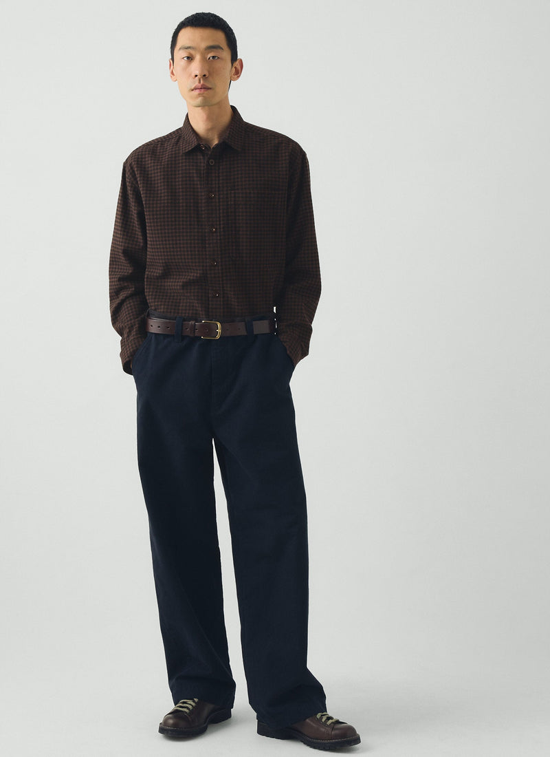 Brushed Cotton Workwear Shirt | Earth