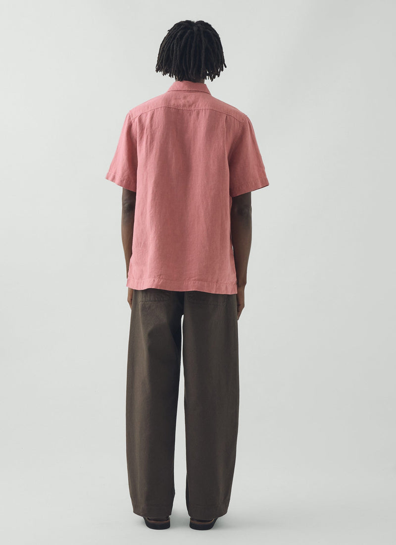 Short Sleeve Linen Shirt | Dusty Rose