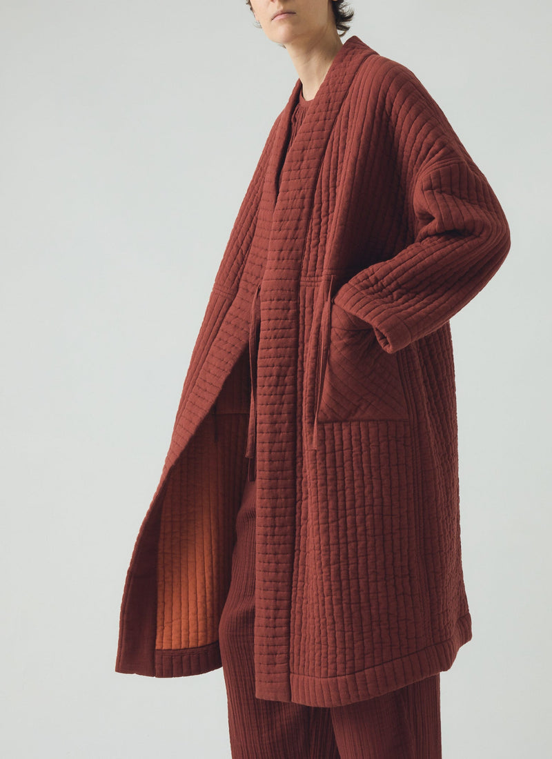Quilted Cotton Gown | Deep Berry