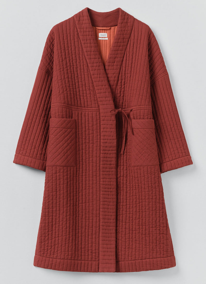 Quilted Cotton Gown | Deep Berry