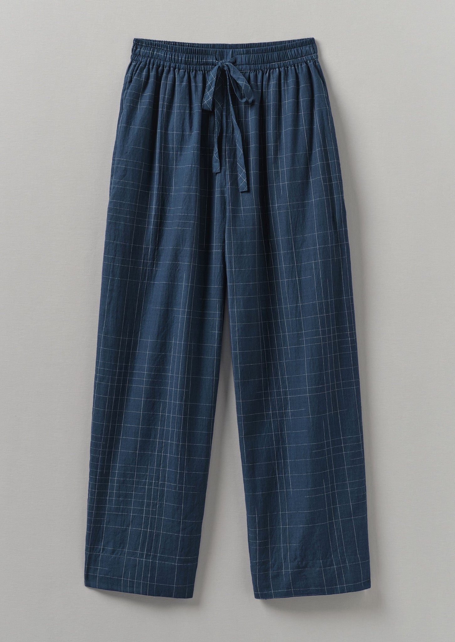 Sketched Check Cotton Pyjama Trousers | Twilight/Ecru