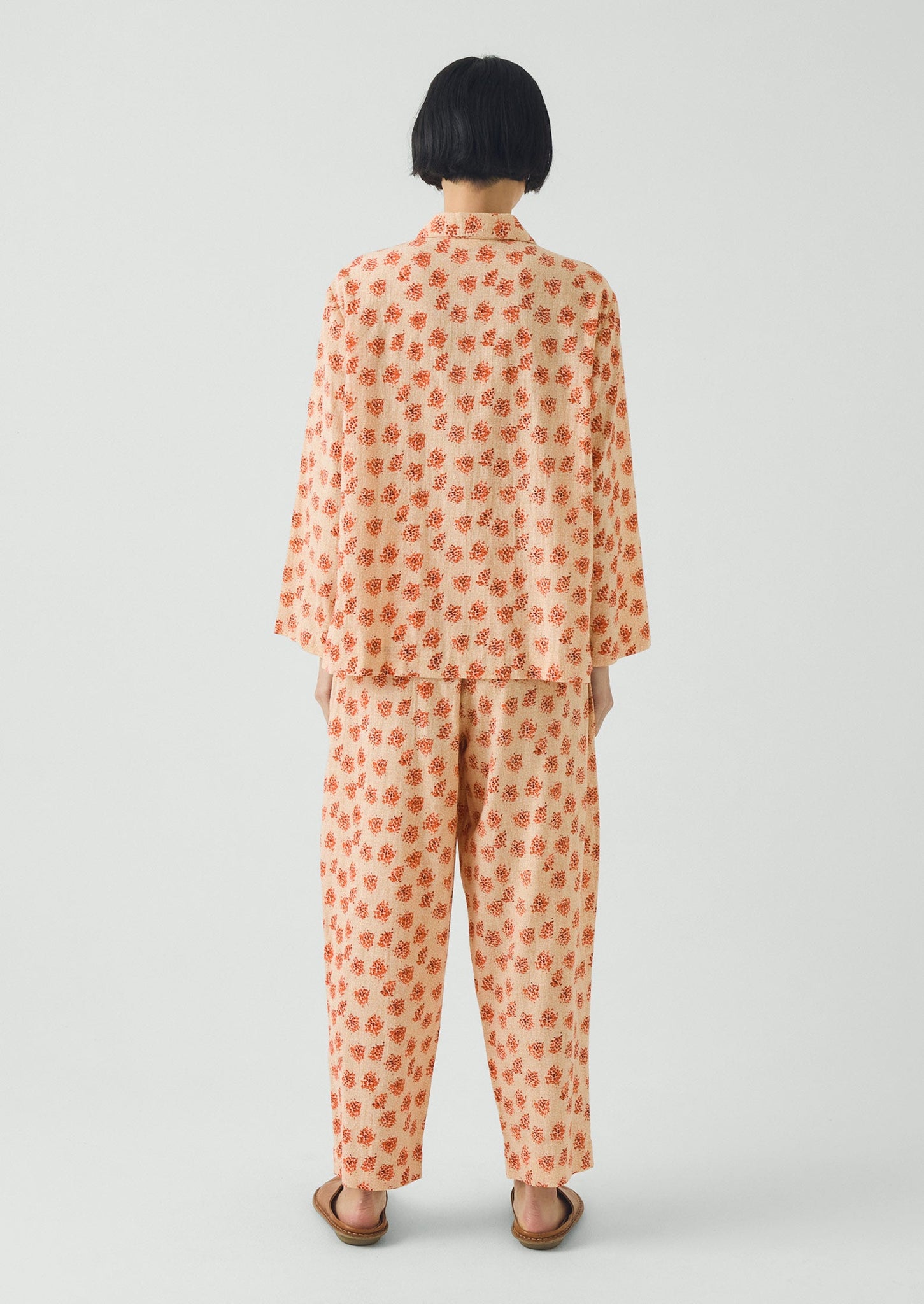 Bloom Print Cotton Pyjamas | Sand/Multi
