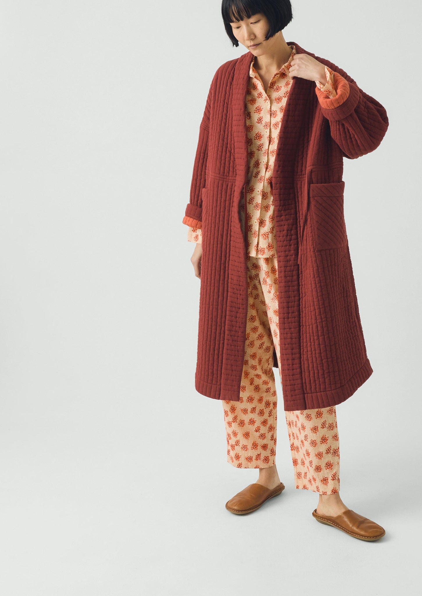 Bloom Print Cotton Pyjamas | Sand/Multi