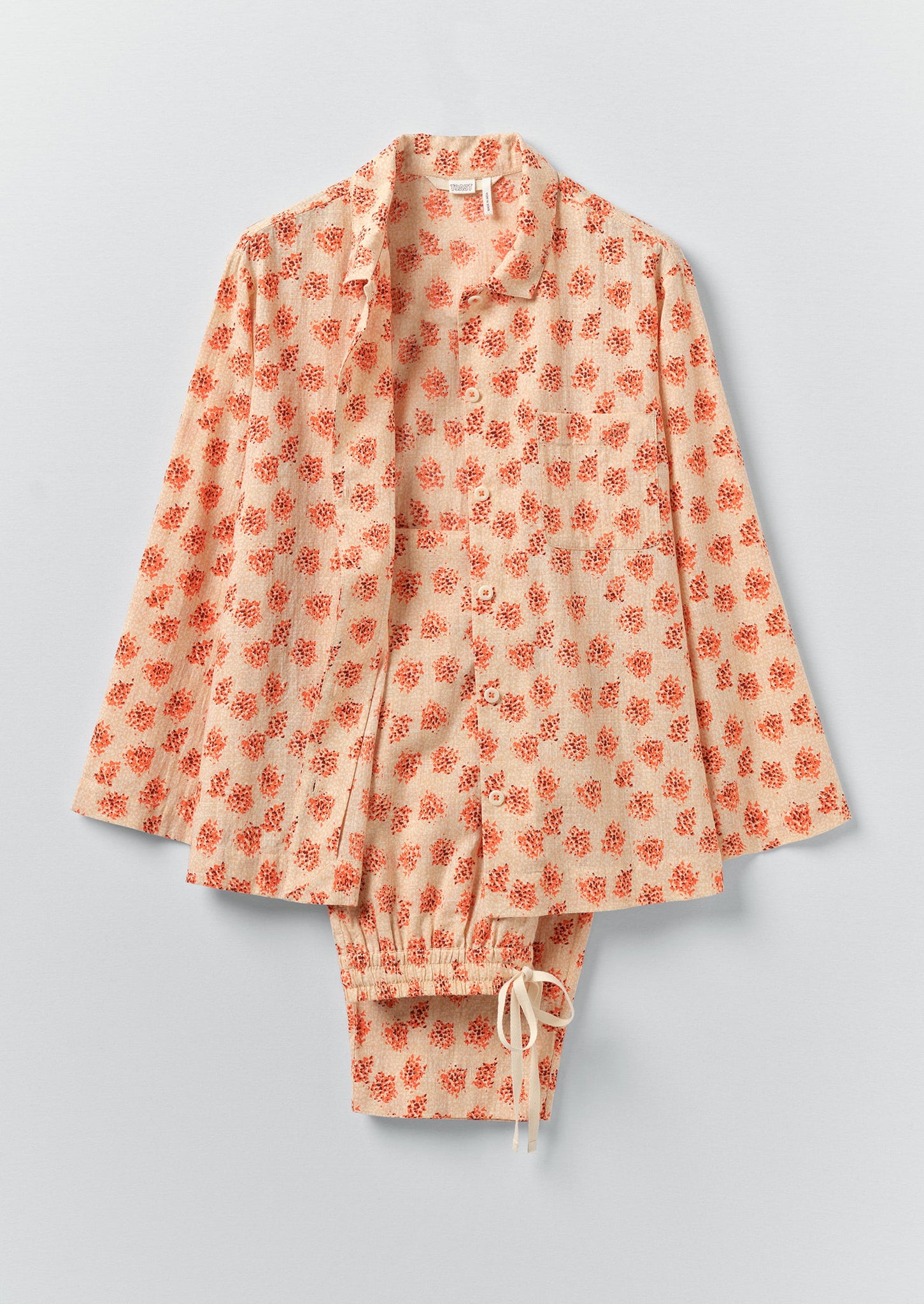 Bloom Print Cotton Pyjamas | Sand/Multi