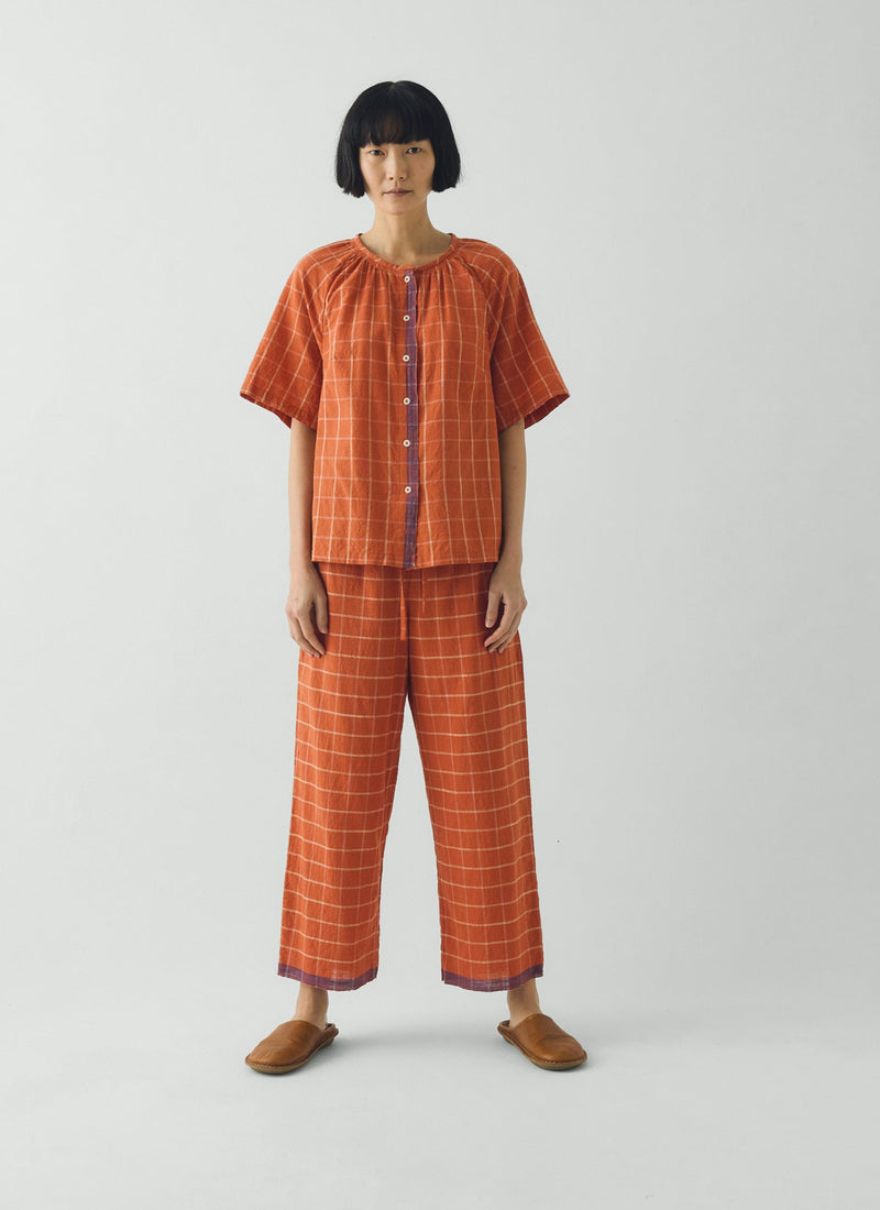 Bistrot Check Cotton Pyjamas | Papaya