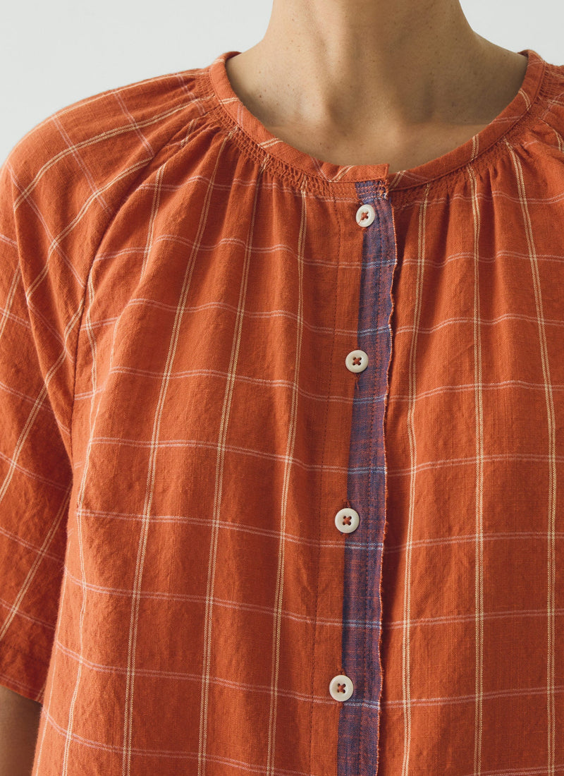 Bistrot Check Cotton Pyjamas | Papaya