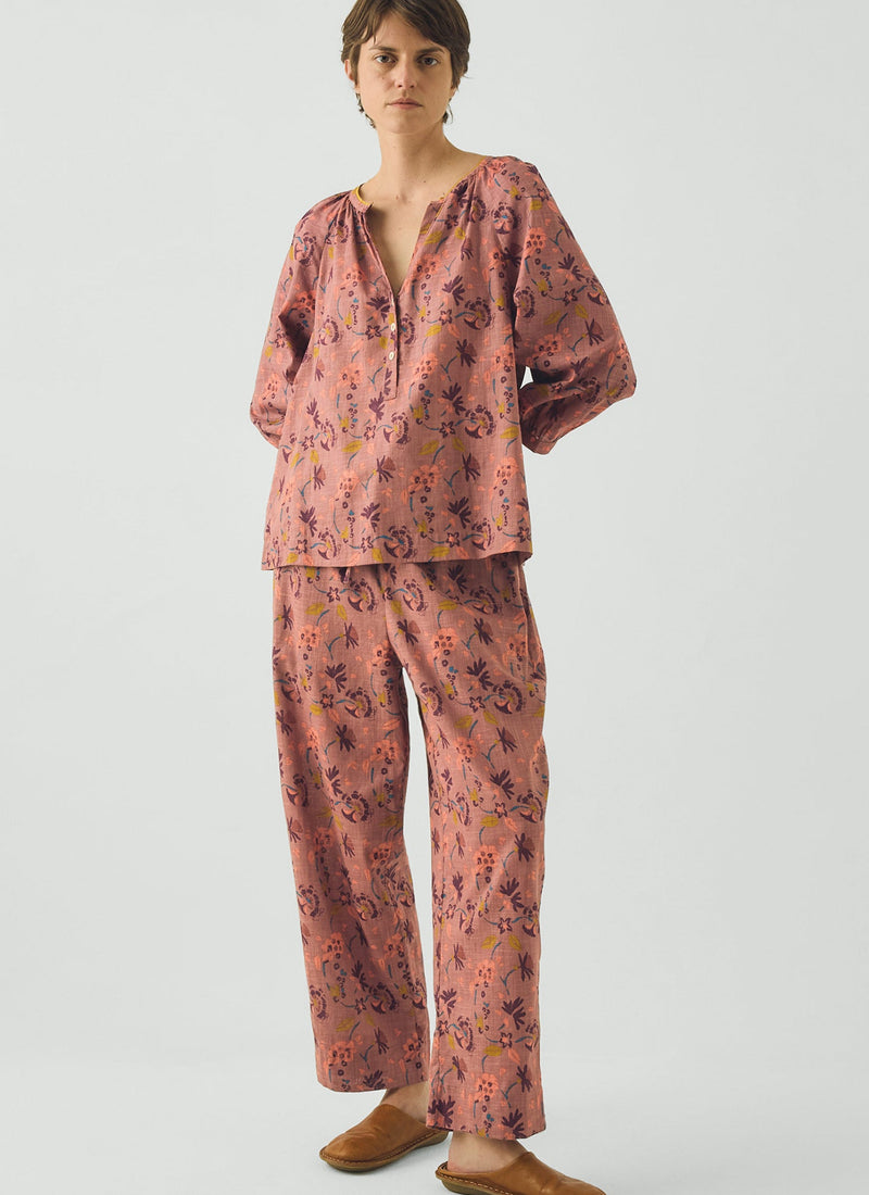 Meadow Floral Print Pyjama Set | Antique Rose