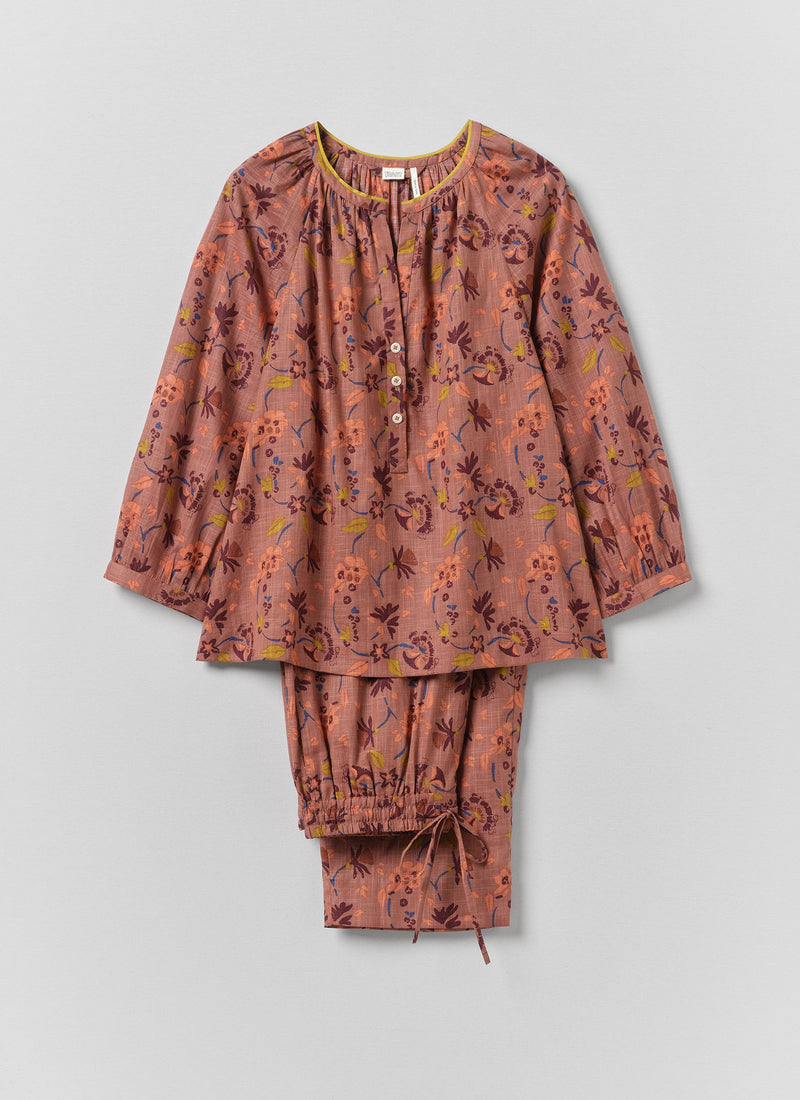 Meadow Floral Print Pyjama Set | Antique Rose