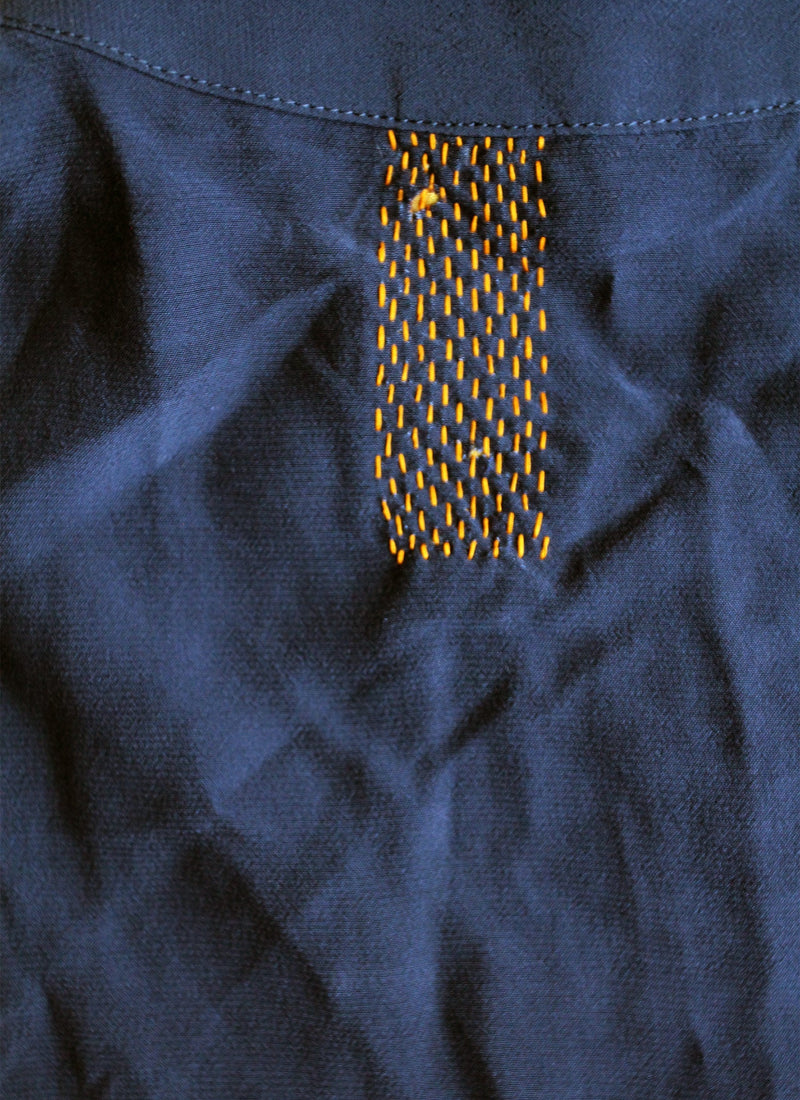 Renewed Ruffled Crepe Dress Size 10 | Rich Blue