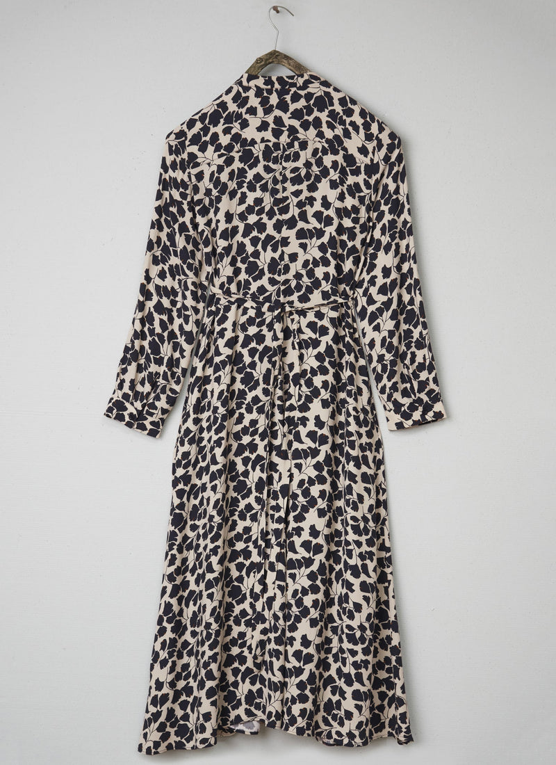 Renewed Trailing Leaf Pintuck Dress Size 8 (050) | Slate