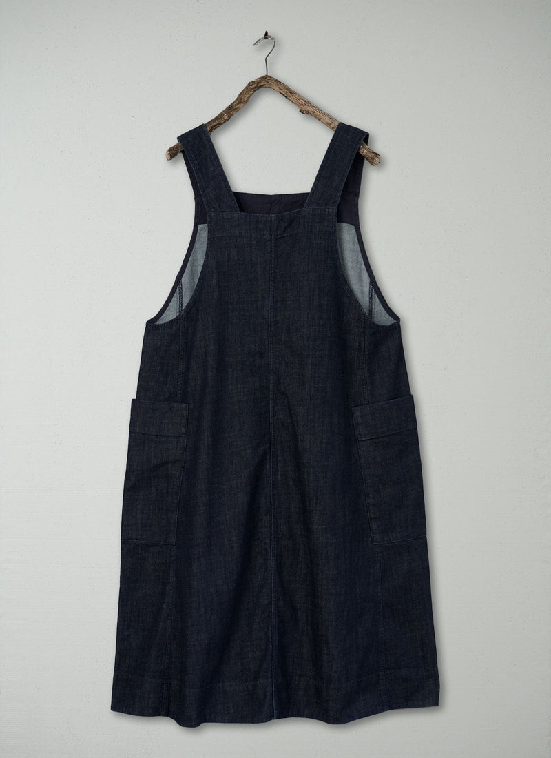 Renewed Indigo Denim Pinafore Dress Size 18 (99) | Indigo