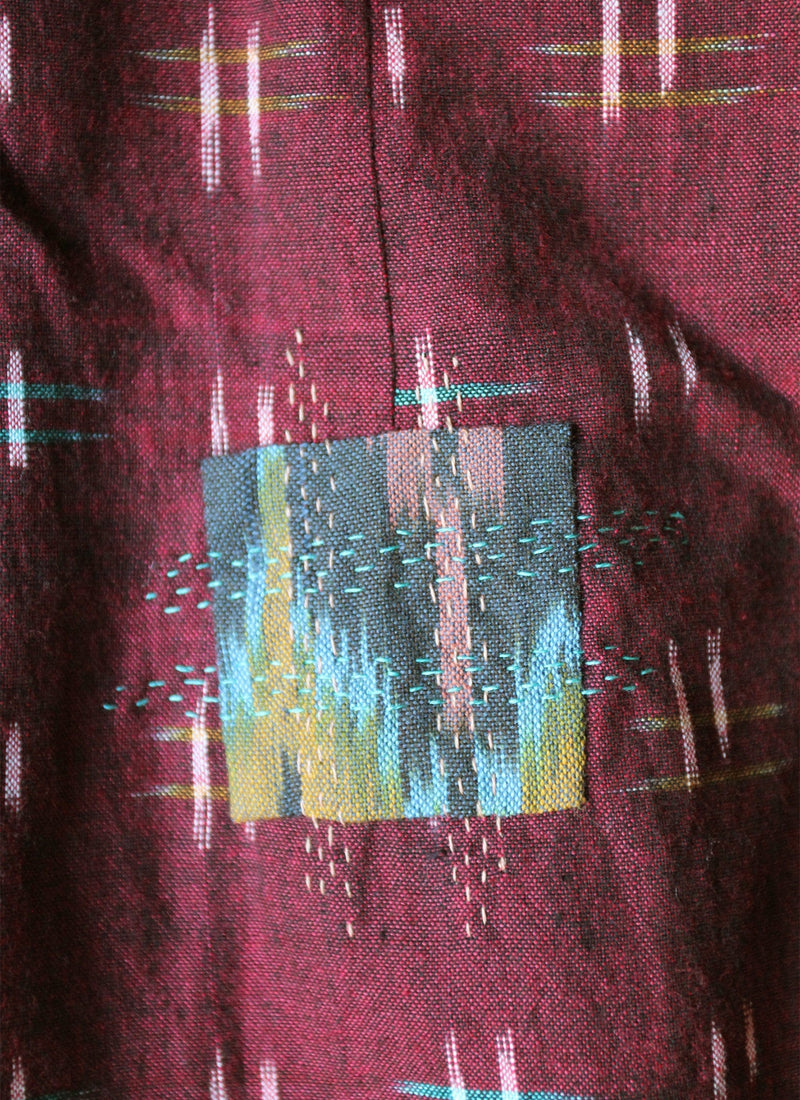 Renewed Ikat Jumpsuit Size 14 | Dark Red