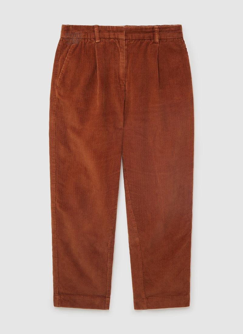 Renewed Cord Pleat Front Trousers Size 8 | Ginger