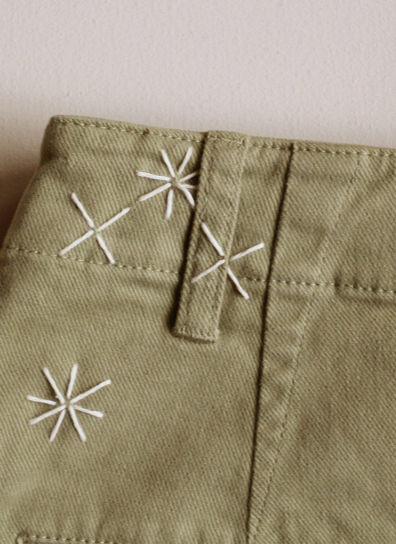 Renewed Cotton Twill Workwear Trousers | Dusted Sage