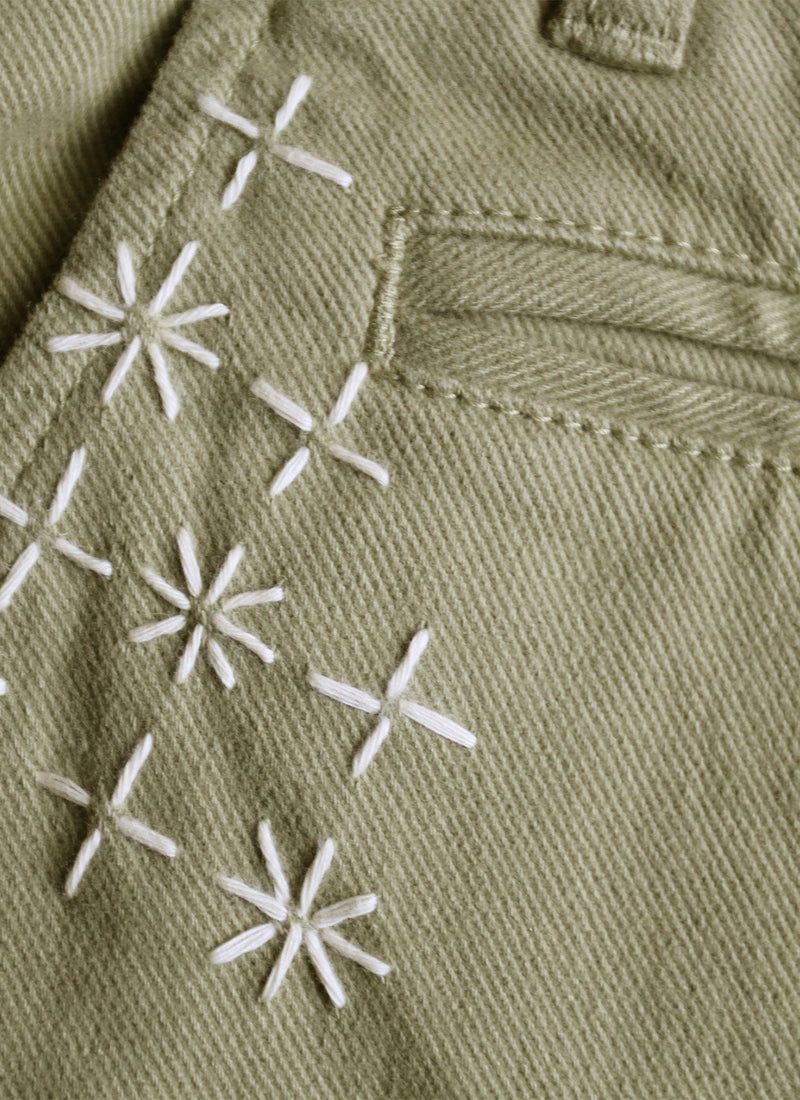 Renewed Cotton Twill Workwear Trousers | Dusted Sage