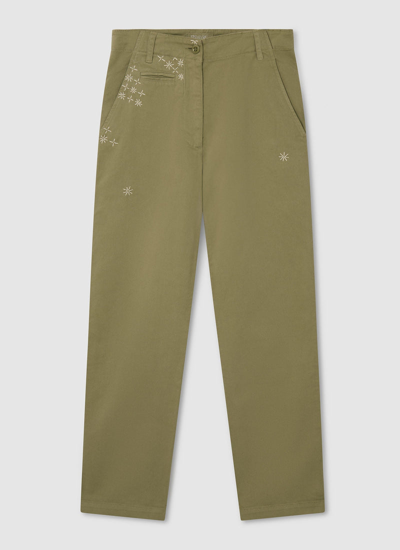 Renewed Cotton Twill Workwear Trousers | Dusted Sage