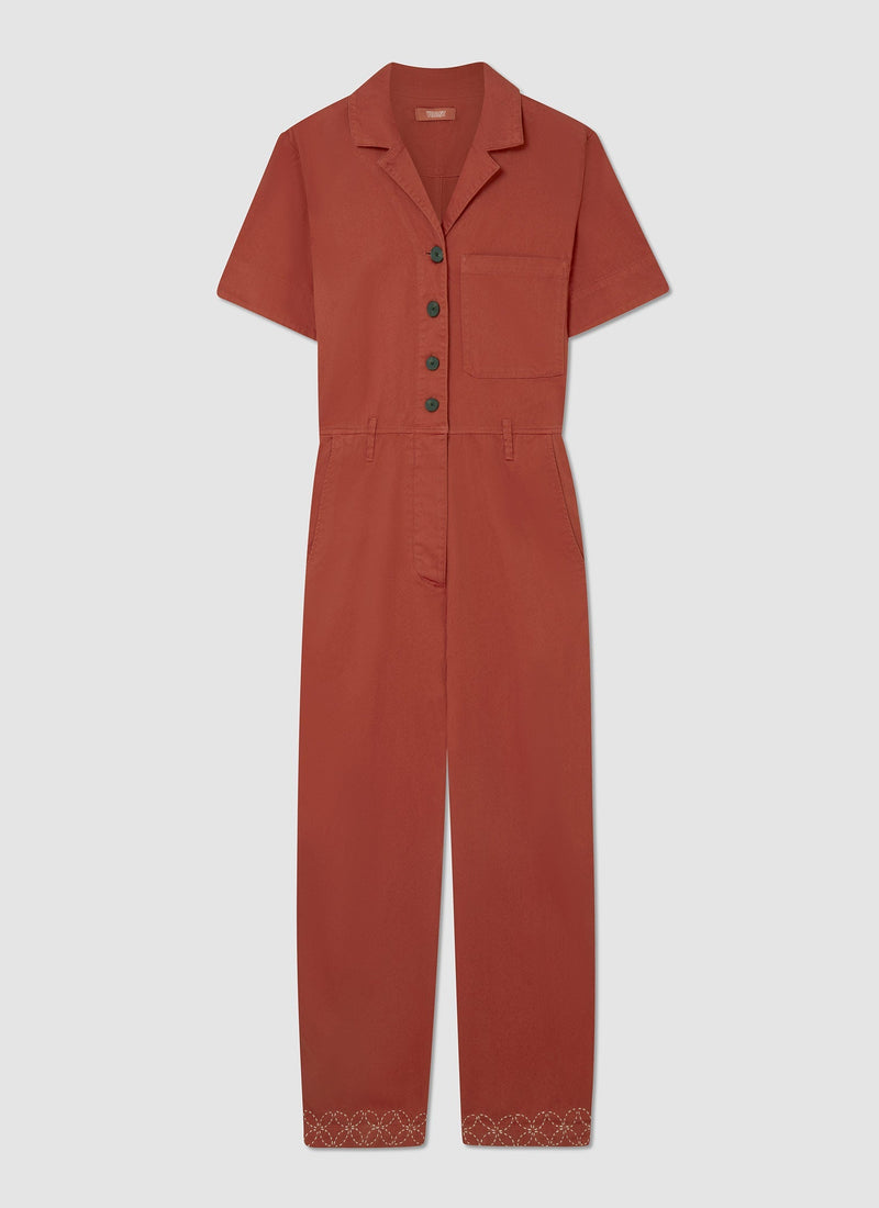 Renewed Cotton Twill Jumpsuit Size 12 | Papaya